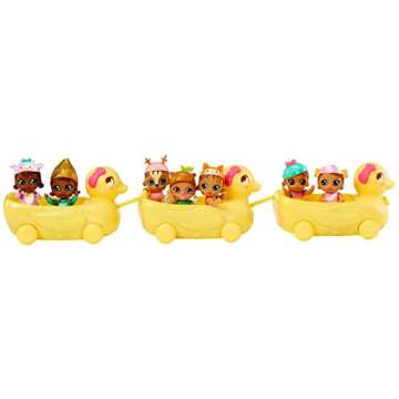 Baby Born Mini Babies Playset – Unwrap Surprise Twins or Triplets Collectible Baby Dolls with Soft Swaddle, Blanket, Ducky Pull Toy Series 3 Multicolor
