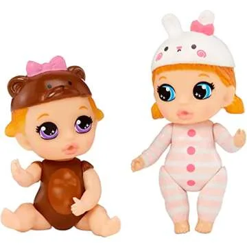 Baby Born Mini Babies Playset – Unwrap Surprise Twins or Triplets Collectible Baby Dolls with Soft Swaddle, Blanket, Ducky Pull Toy Series 3 Multicolor
