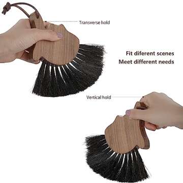 MHW-3BOMBER Cleaning Brush Coffee Bar Brush Espresso Machine Cleaning Brush Wood Handle Cleaning Tools with Lanyard Barista Accessories Home Kitchen B5332