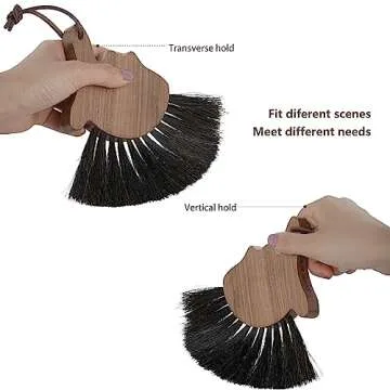 MHW-3BOMBER Cleaning Brush Coffee Bar Brush Espresso Machine Cleaning Brush Wood Handle Cleaning Tools with Lanyard Barista Accessories Home Kitchen B5332