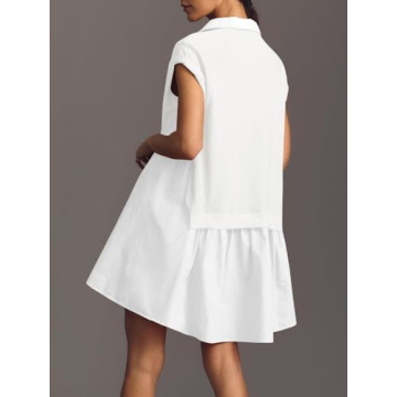 Fisoew Women's Summer Short Sleeve Sweatshirt Dress