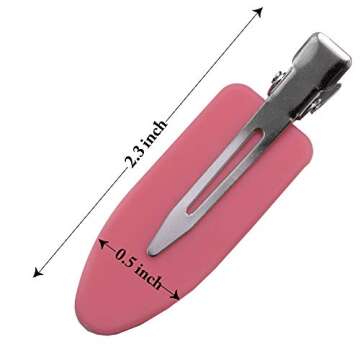 No Crease Hair Clips by A&D Innovation-Set of 6 Rubber No Bend Hair clips used by Professionals & Celebrity Stylists-Perfect for Makeup Application, Styling & Sectioning, will Not Crease or Dent Hair.