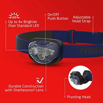 Eveready LED Headlamps 2-Pack for Camping and Emergencies
