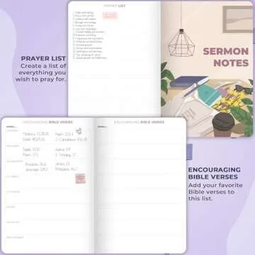 Clever Fox Bible Study Journal Large – Church Notes Notebook – Note Taking & Journaling Kit – Faith Based Religious Accessories, 7x10” (Lavender)