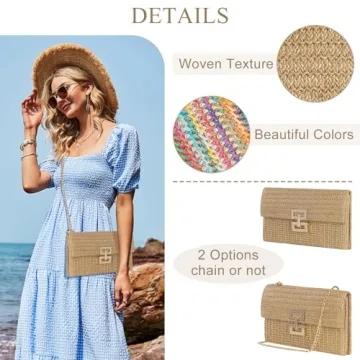 Chic Straw Clutch for Weddings and Summer Events