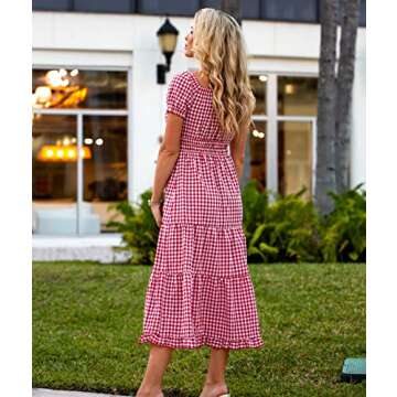 Stylish BTFBM Women Plaid Maxi Dress for Summer Fun