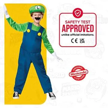 Disguise Luigi Deluxe Costume for Boys - Ages 7-8