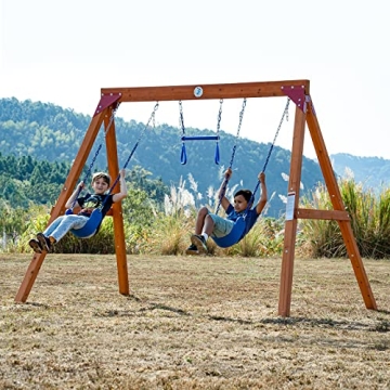 Dolphin Playground DIY Swing Set: Heavy Duty Wooden Backyard Fun for Kids