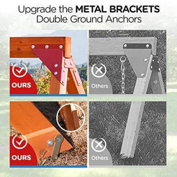 Heavy Duty DIY Wooden Swing Set for Kids with Trapeze & Swings