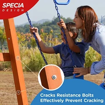 Heavy Duty DIY Wooden Swing Set for Kids with Trapeze & Swings