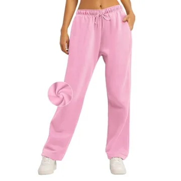 AUTOMET Women's Fleece Lined Sweatpants - Cozy & Stylish Lounge Pants