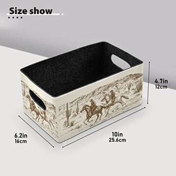 Kcldeci American Wild Western Desert Cowboy Storage Bins Baskets for Organizing 2Pack, Sturdy Storage Basket Foldable Storage Baskets for Shelves Closet Nursery Toy