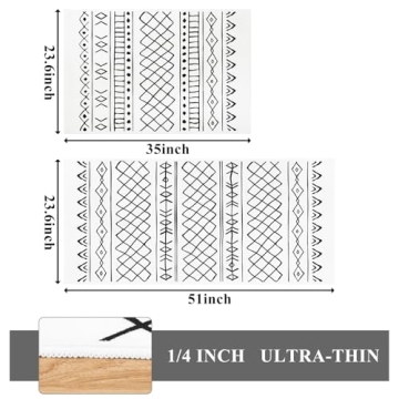 Topotdor Boho Area Rug Set of 2 Ultra Soft Washable Rugs