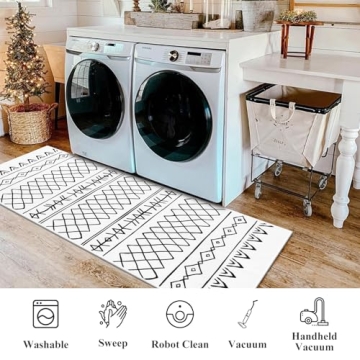 Topotdor Boho Area Rug Set of 2 Ultra Soft Washable Rugs