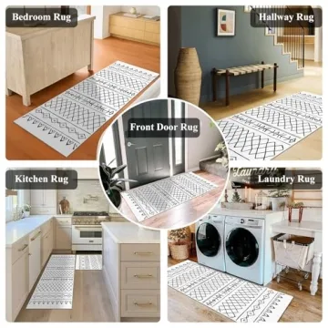 Topotdor Boho Area Rug Set of 2 Ultra Soft Washable Rugs