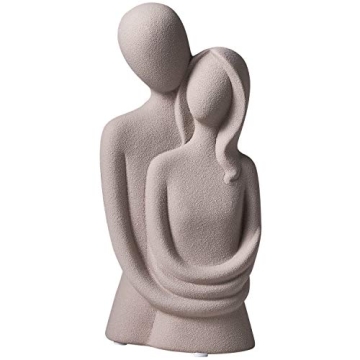 FJS Ceramic Statue for Shelf Decor Accents, Love Statue Home Decoration, Hugging Couple Figurine for...