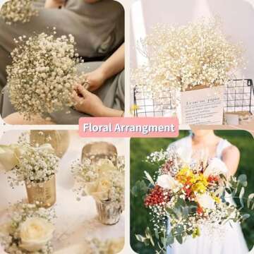 6500+ Large Dried Babys Breath Flowers Bouquet - Upgraded Package Bulk Cream White Baby Breath(7.05 oz), Natural Gypsophila Flowers Branches for Wedding, Floral Arrangement, Vase Decor