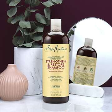 SheaMoisture Curly Bundle: 16 oz Shampoo, 13 oz Conditioner, 11.5 oz Leave-in with Jamaican Black Castor Oil for Healthy Growth and Restoration - Sulfate Free