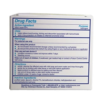 T.N. Dickinson's Hemorrhoidal Pads - 100 Count of Relief