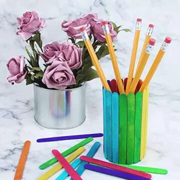 Bright 4.5 Inch Colored Craft Sticks for All Creative Projects