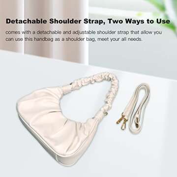 Classic Shoulder Bags for Women Cute Hobo Tote Mini Leather Handbag Clutch Purse Lightweight (Pink)