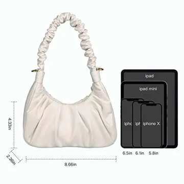 Classic Shoulder Bags for Women Cute Hobo Tote Mini Leather Handbag Clutch Purse Lightweight (Pink)