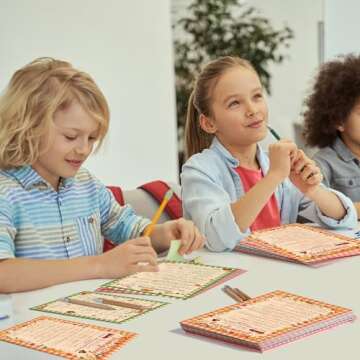 Pasimy 149 Pcs Thanksgiving Party Games 25 Players Thanksgiving Word Search Scramble Bingo Card Trivia Game for Fall Family Activities Party Game Supplies