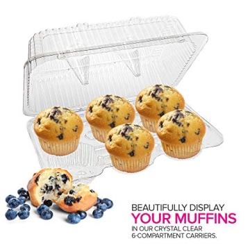 12-Pack Clear Disposable Cupcake Containers - BPA Free