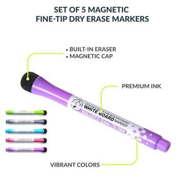 Magnetic Calendar for Refrigerator & Wall – Family Planning Board with to-Do List, Kitchen Calendar, 2 White Board Planner (17"x10.5" & 17"x7") + 8"x10" Task Board & 5 Markers