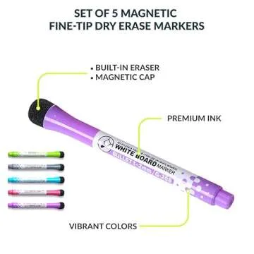 Magnetic Calendar for Refrigerator & Wall – Family Planning Board with to-Do List, Kitchen Calendar, 2 White Board Planner (17"x10.5" & 17"x7") + 8"x10" Task Board & 5 Markers