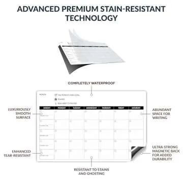 Magnetic Calendar for Refrigerator & Wall – Family Planning Board with to-Do List, Kitchen Calendar, 2 White Board Planner (17"x10.5" & 17"x7") + 8"x10" Task Board & 5 Markers