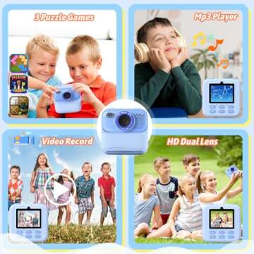 Upgrade Kids Camera Instant Print with 1080P HD