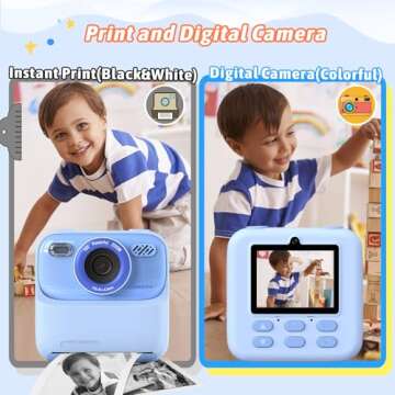 Upgrade Kids Camera Instant Print with 1080P HD