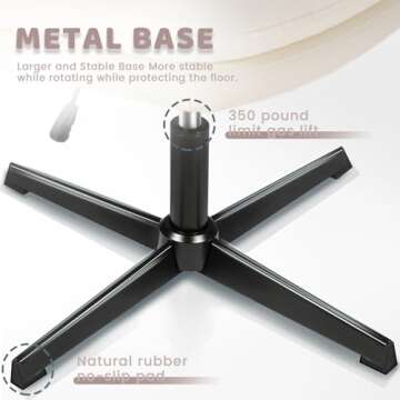 LEMBERI PU Leather Wide Armless Desk Chair for Comfort