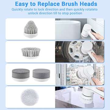 JIEERXI Electric Spin Scrubber - Electric Cleaning Brush,Electric Shower Scrubber,for Cleaning Tub, ...