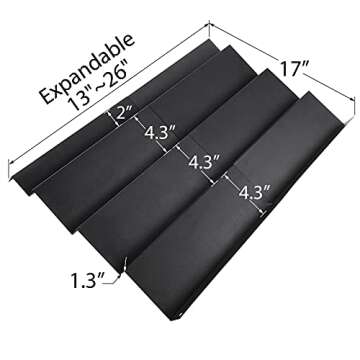 DEWVIE Spice Drawer Organizer, 4 Tier Stainless Steel Spice Rack Organizer Expandable From 13" to 26" for Cabinet Kitchen Seasoning Jars Drawers Insert (Jars not included)