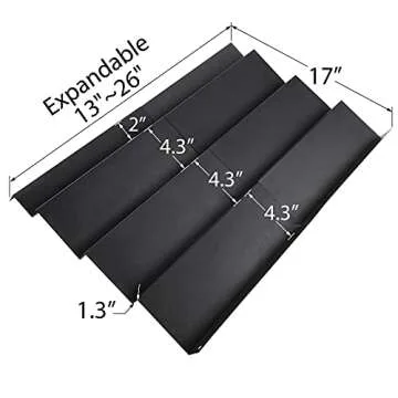 DEWVIE Spice Drawer Organizer, 4 Tier Stainless Steel Spice Rack Organizer Expandable From 13" to 26" for Cabinet Kitchen Seasoning Jars Drawers Insert (Jars not included)