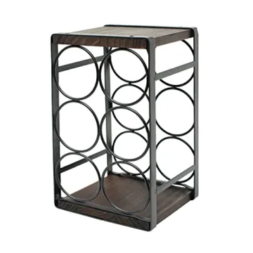 Compact Rustic Wood Wine Rack for Countertops - SODUKU