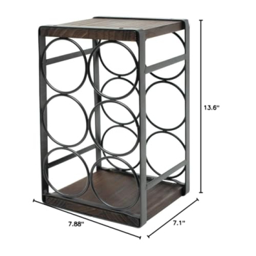 Compact Rustic Wood Wine Rack for Countertops - SODUKU