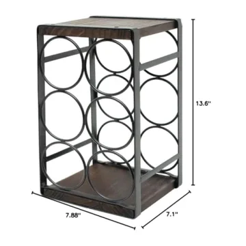 Compact Rustic Wood Wine Rack for Countertops - SODUKU