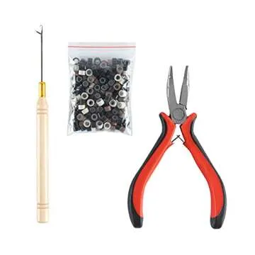 SARLA Feather Hair Extensions Kit Synthetic 16 Inch 100 Pcs I-tip Hair Feathers for Girls Women 10 Mixed Colors with Plier Hook Beads Heat Friendly Fiber