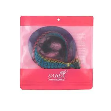 SARLA Feather Hair Extensions Kit Synthetic 16 Inch 100 Pcs I-tip Hair Feathers for Girls Women 10 Mixed Colors with Plier Hook Beads Heat Friendly Fiber