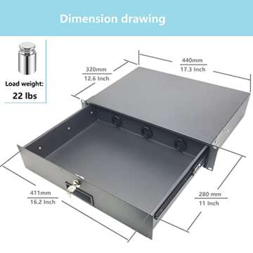 HQYing 2U Rack Mount Drawer for 19-Inch Servers