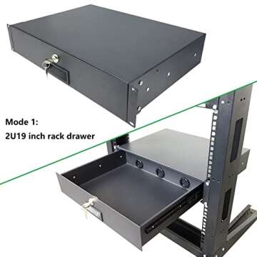 HQYing 2U Rack Mount Drawer for 19-Inch Servers