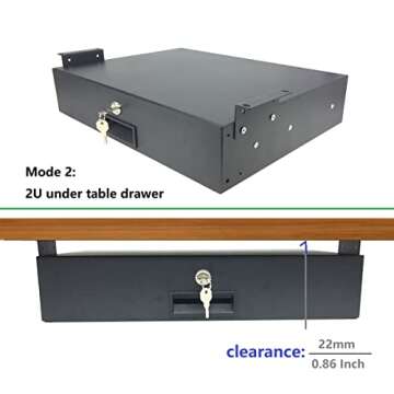 HQYing 2U Rack Mount Drawer for 19-Inch Servers