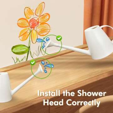 Watering Can for Indoor Outdoor Plants, Modern Small Watering Cans with Removable Nozzle, Long Spout Watering Can for Indoor Bonsai Plants Garden Flowers 1/2 Gallon 1.8L 60OZ