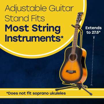 Hola! Music Guitar Stand - Height Adjustable, Collapsible with Padding for All Instruments - 2 Pack