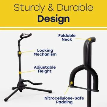 Hola! Music Adjustable Collapsible Guitar Stand Pack of 2
