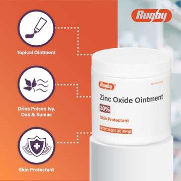 Rugby Zinc Oxide Ointment Skin Protectant 20% 16 Oz