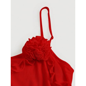 GORGLITTER Women's Red Sleeveless Cami Top for Parties